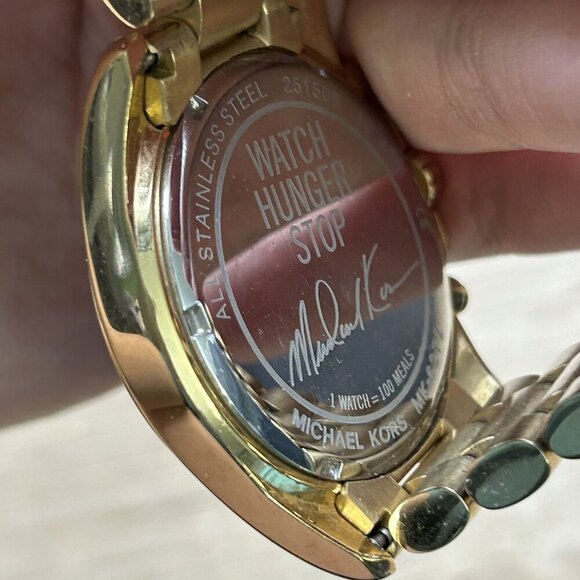 Michael Kors Bradshaw Gold Stainless Steel Watch Hunger Stop Watch - Picture 4 of 7